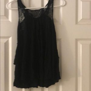 Black soft tiered top